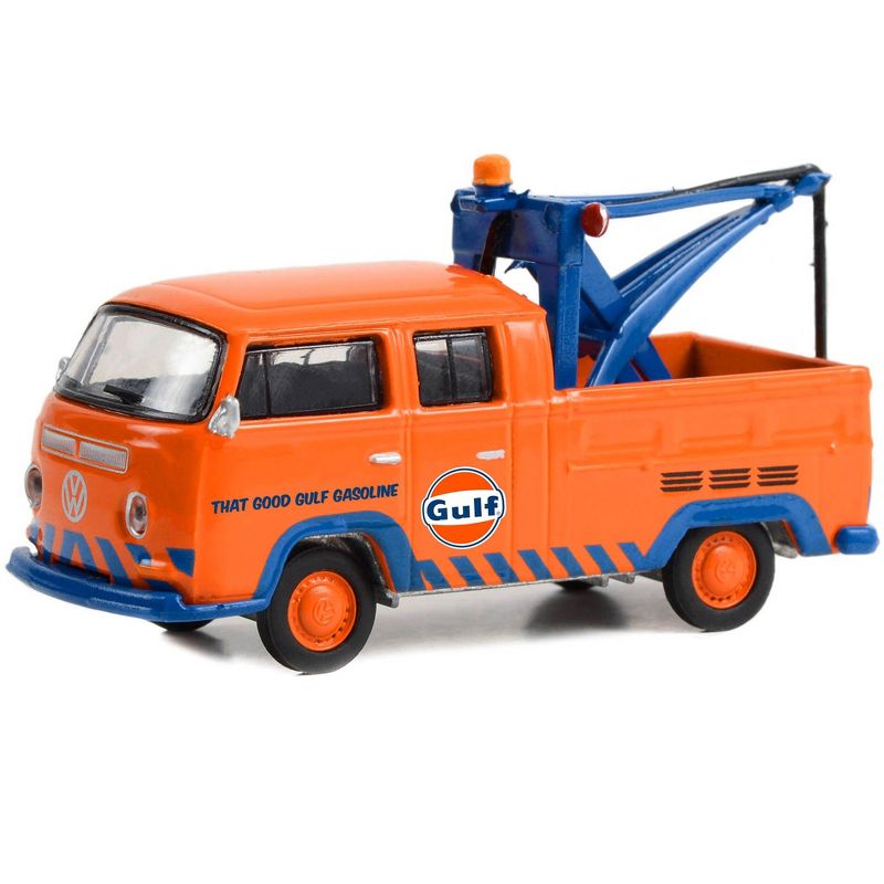 1970 Volkswagen Double Cab Pickup Tow Truck Orange "Gulf Oil - That Good Gulf Gasoline" 1/64 Diecast Model Car by Greenlight, 2 of 4