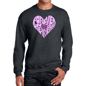 LA Pop Art Forever In Our Hearts - Men's Word Art Crewneck Sweatshirt - 1 of 4