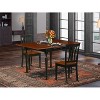 HomeStock 3-Piece Black and Cherry Finish Solid Wood Top With Dropleaf Dining Table Set - 2 of 4