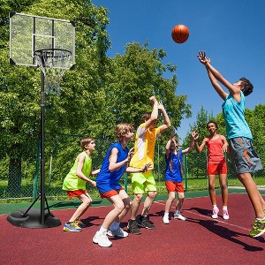 Portable Basketball Hoop System Stand With 32 Inch Backboard And Wheels 7.5ft - 9.2ft Adjustable Height - 1 of 4