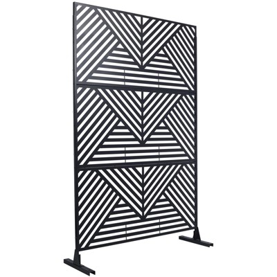 DSVIMOY Outdoor & Indoor Privacy Screen, Freestanding Decorative Privacy Screen for Deck Balcony Patio, Black, 48"*76"*16"