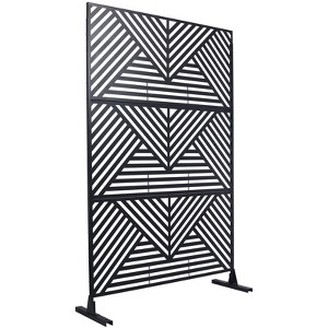 DSVIMOY Outdoor & Indoor Privacy Screen, Freestanding Decorative Privacy Screen for Deck Balcony Patio, Black, 48"*76"*16" - 1 of 4