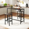 Tangkula Bar Table and Chairs Set, 47.5" Rectangular Pub Table with 2 Stools Counter Height Table Set - 3 of 4