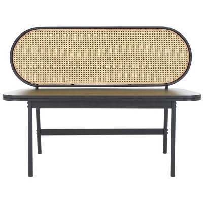 Quillion Cane Bench  - Black/Natural - Safavieh
