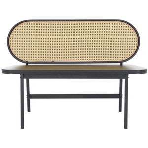 Quillion Cane Bench  - Black/Natural - Safavieh - 1 of 4