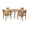 Christopher Knight Home Blair Outdoor Rustic Acacia Wood 5 Piece Dining Set with Slatted Design - 2 of 4