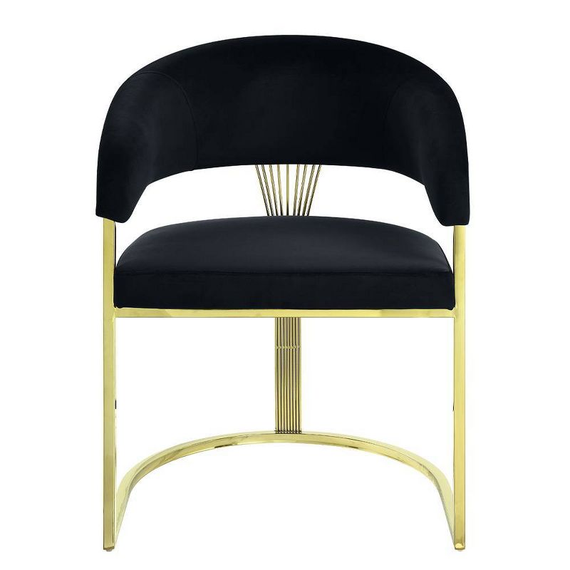 20&#34; Fallon Accent Chair Black Velvet/Mirrored Gold Finish - Acme Furniture, 5 of 9