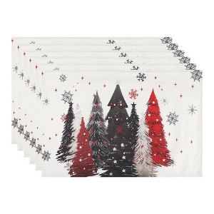 REGALWOVEN Placemats Set of 6 Linen Placemats, Washable Kitchen Table Mat, Seasonal Holiday Christmas Place Mats - 1 of 4