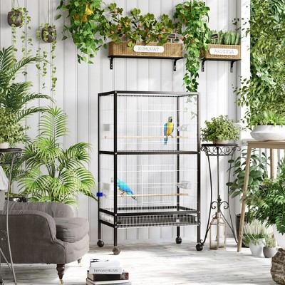 Akoasm 54 Inch Extra Large Portable Metal Parakeets Budgies Bird Cage & Bird House And Accessories