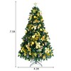 Costway 7.5FT Pre-Lit Artificial Christmas Tree 1100 Tips w/140 Ornaments and 250 Lights - 4 of 4