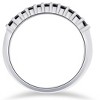 Pompeii3 14K White Gold 1/4ct Treated Black Diamond Wedding Anniversary Guard Ring - 2 of 4