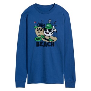 Men's - Instant Message - Long Day at the Beach Golfing Long Sleeve Graphic T-Shirt - 1 of 4