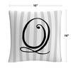 Gray Striped Ornate Letter Script By Abc 16 X 16 Decorative Throw Pillow by Trademark Fine Art - 4 of 4