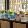 VisioGear 2PCS Gradient Ceramic Flowerpot, Modern Planter for Patio, Garden, Windowsill, White&Blue, 8.47"*8.47"*7.29" - 4 of 4