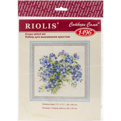 RIOLIS Counted Cross Stitch Kit 7.75"X7.75"-Forget Me Nots (14 Count)