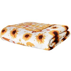 The Lakeside Collection Sunflower Gnomes Quilt Ensemble - Full/Queen Quilt - 1 of 4