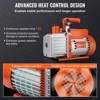 VEVOR 1/2 HP 2 Stage Rotary Vane Vacuum Pump, 5 CFM, 115V Air Conditioning Vacuum Pump, 1/4" SAE Male 3/8" SAE Male 1/2" ACME Male Inlet, Orange - 4 of 4