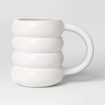 Target HOME QUARTZ Square Bottom 14oz. Coffee Mug Tea Cup Porcelain White