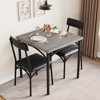 Small Dining Table Set for 2 with Cushion Chairs, 3 Piece Kitchen Table and Upholstered Chairs for Kitchen Apartment Dining Room Small Space - 3 of 4