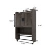 GlasFlength Decorative Storage Cabinet Bathroom Medicine Cabinet with Towel Bar, for Bathroom and Washroom, Grey, 21.65"*7.48"*32.48" - 3 of 4