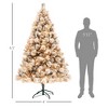 TopComfy Christmas Tree Stand 6.5ft Prelit Flocked Christmas Tree with Easy Setup, Green, 45.3"*45.3"*76.8" - 3 of 4