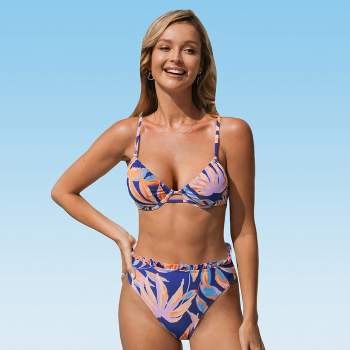 Women's Underwire Drawstring High Waist Bikini Set Swimsuit - Cupshe