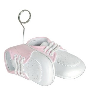 Beistle Baby Shoes Photo/Balloon Holder, 6 Oz, (3/Pkg) Pink - 1 of 3
