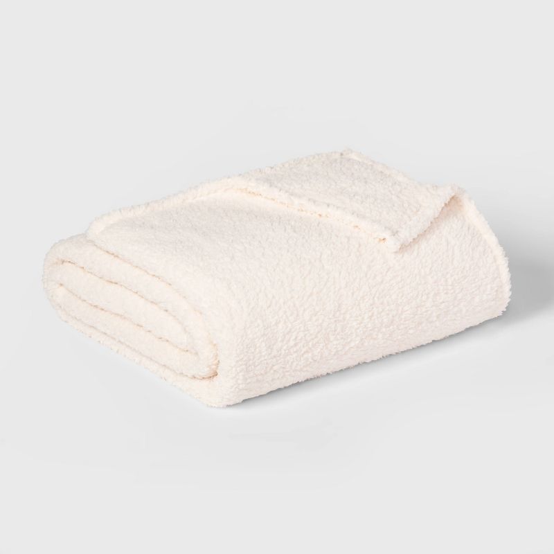 Faux Shearling Bed Blanket- Room Essentials, 1 of 8