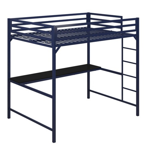 Full Max Metal Loft Bed With Desk Blue, Full Bunk Bed With Desk