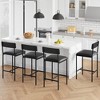 25.5" Bar Stools Set,  Upholstered Counter Height Bar Stools with Back and Footrest, Comfortable Bar Chairs - 2 of 4