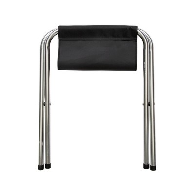 Compact Black Aluminum Folding Camp Stool