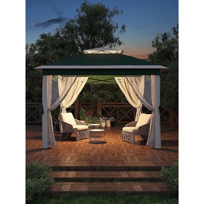11x11 Pop-Up Gazebo with Mosquito Net, Quick-Setup Outdoor Canopy Tent, Water and UV Resistant Shelter for Backyard and Camping