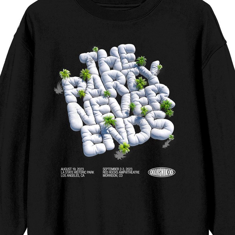 The Chainsmokers The Party Never Ends Crew Neck Long Sleeve White Adult Sweatshirt, 2 of 4