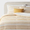 8pc Clipped Jacquard Striped Comforter and Sheet Set Yellow - Threshold™ - 2 of 4