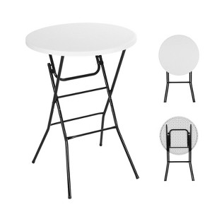 MUKE 31.5" Round Folding Picnic Table, Portable Cocktail Table with Detachable Legs, Waterproof for Indoor/Outdoor Events & Camping - 1 of 4