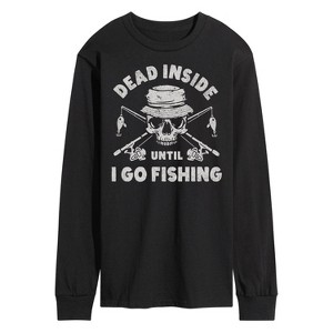 Men's - Instant Message - Dead Inside Until I Go Fishing Long Sleeve Graphic T-Shirt - 1 of 4