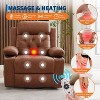 Comfy Corduroy Recliner Chair, Oversized PU Leather Lift Recliner, Adjustable Design, Side Pockets, Two Cup Holders, for Living Room, Bedroom - 3 of 4