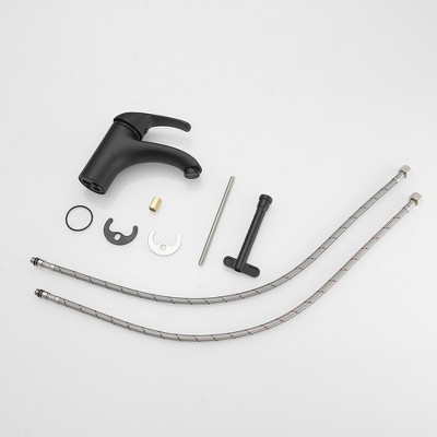 Matte Black Stainless Steel Single-Handle Bathroom Faucet