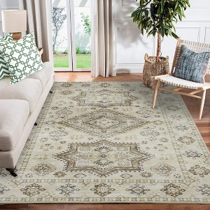 Area Rug Vintage Rug Low-Pile Oriental Distressed Carpet Boho Rug for Living Room Bedroom Nursery Kitchen - 1 of 4