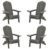 Sonkuki 4-Pack Folding Adirondack Chair Patio Outdoor Plastic Fire Pit Chair Weather Resistant for Lawn, deck and Backyard - 2 of 4