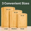 Bamboo Cutting Board Set Wooden Chopping Boards for Kitchen with Deep Juice Groove and Side Handles - 3 of 4