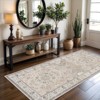 Itopfox Washable Runner Rug - Vintage Soft Floor Mat Non Slip Indoor Farmhouse Carpet for Bathroom Living Room Bedroom in Beige - 2 of 4