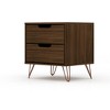 Gulches 20" Mid-Century Modern Nightstand, Chestnut Brown MDF 2-Drawer Side Table with Metal Legs, 11Lb Capacity Drawers for Bedroom Storage & Display - 2 of 4
