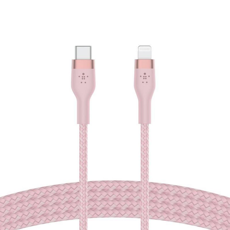 Belkin 6.6&#39; BoostCharge Pro Flex USB-C Lightning Connector Cable + Strap - Pink Chic, 5 of 6
