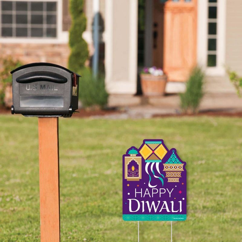 Big Dot of Happiness Happy Diwali - Outdoor Lawn Sign - Festival of Lights Party Yard Sign - 1 Piece, 2 of 8