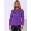 INSPIRE CHIC Women's Fringe Long Sleeve Button Down Disco Party Shirts - 3 of 4