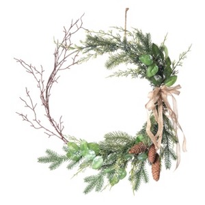 Transpac Artificial 23.5 in. Multicolor Christmas Foliage Wreath - 1 of 4