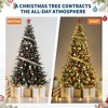 Jojoka Pre-Lit Pencil Christmas Tree with Warm White Lights, Foldable Metal Stand, PVC Construction for Porch, Party, Office, and Home Decor - 2 of 4
