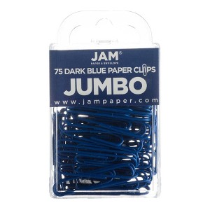 JAM Paper 2" 75pk Colorful Jumbo Paper Clips - Large - 1 of 3