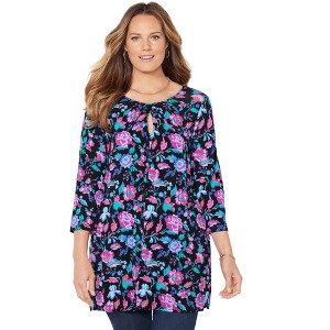 Catherines Women's Plus Size Liz&Me Swing Tunic Top - 1 of 4